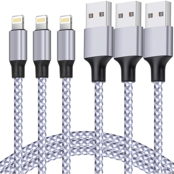 3PACK 6FT Nylon Braided USB Charging Cable High Speed Lightning Cable - Picture 1 of 7